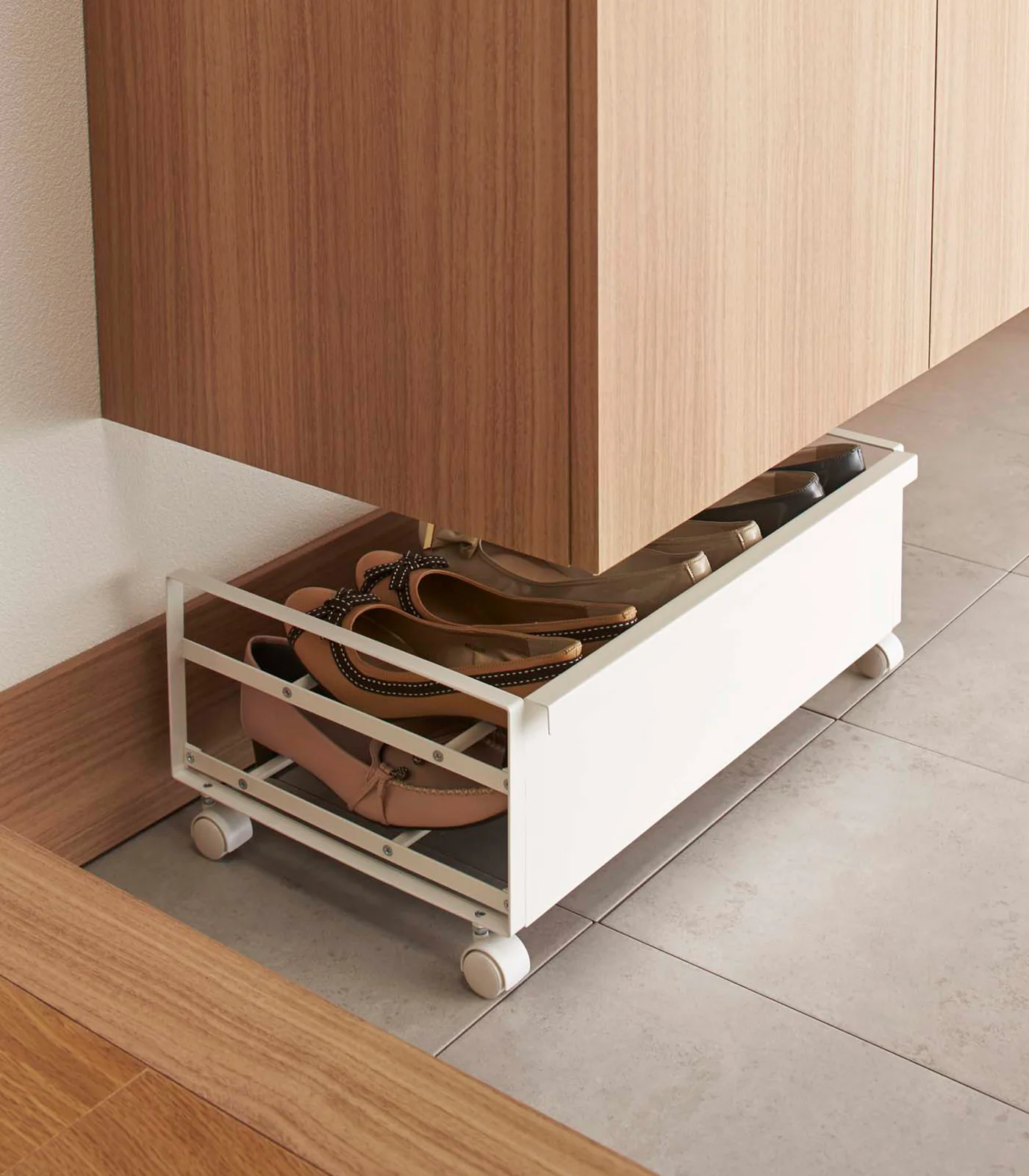 Rolling Shoe Rack (9" H) - Steel - Image 3