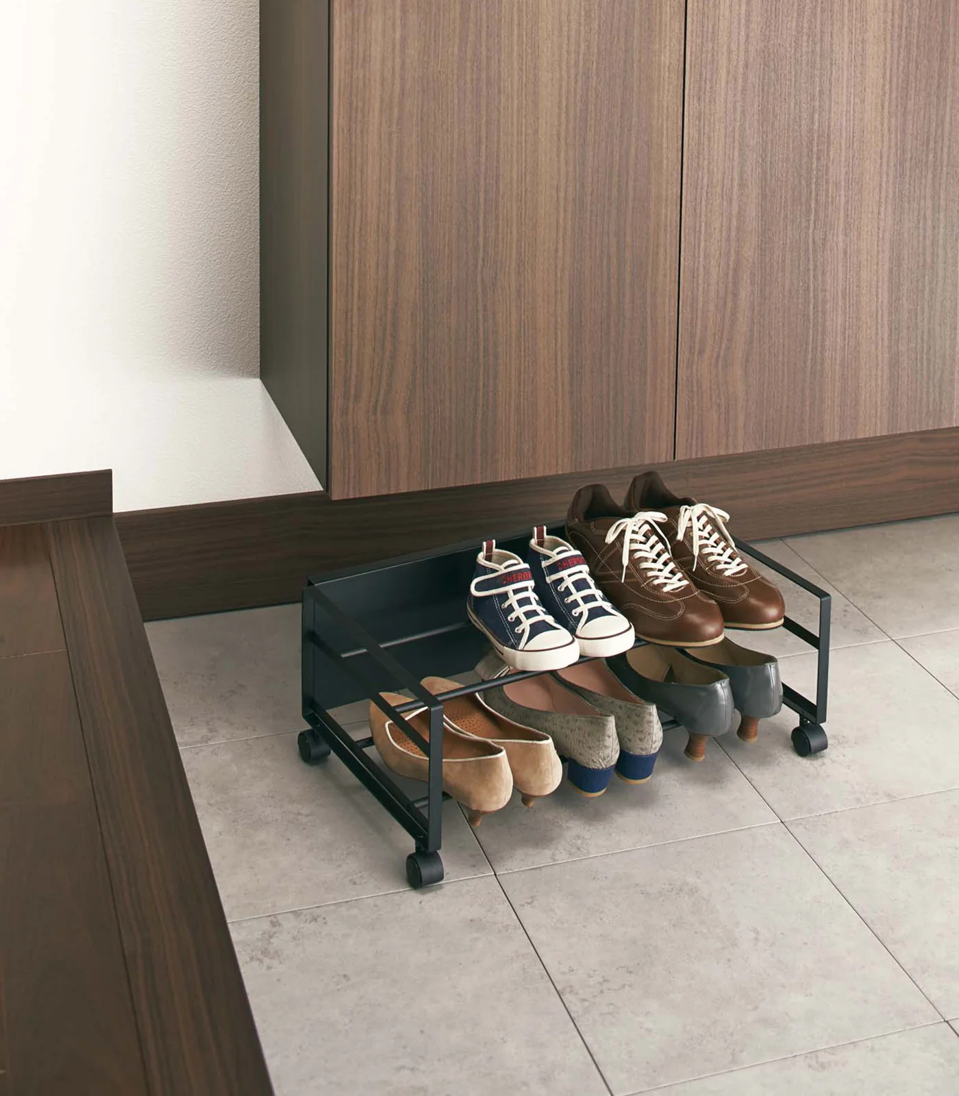 Rolling Shoe Rack (9" H) - Steel - Image 6