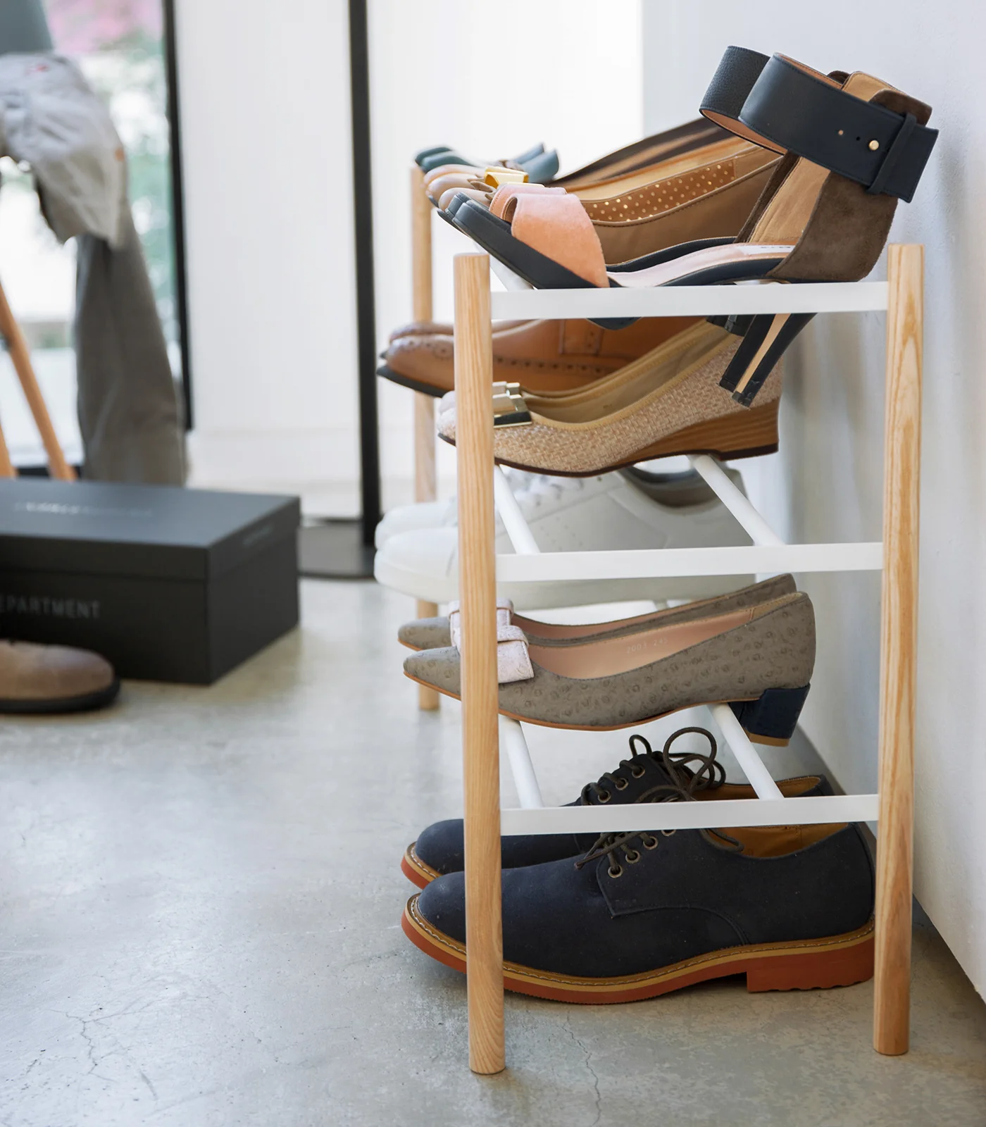 Expandable Shoe Rack (18" H) - Steel + Wood - Image 5