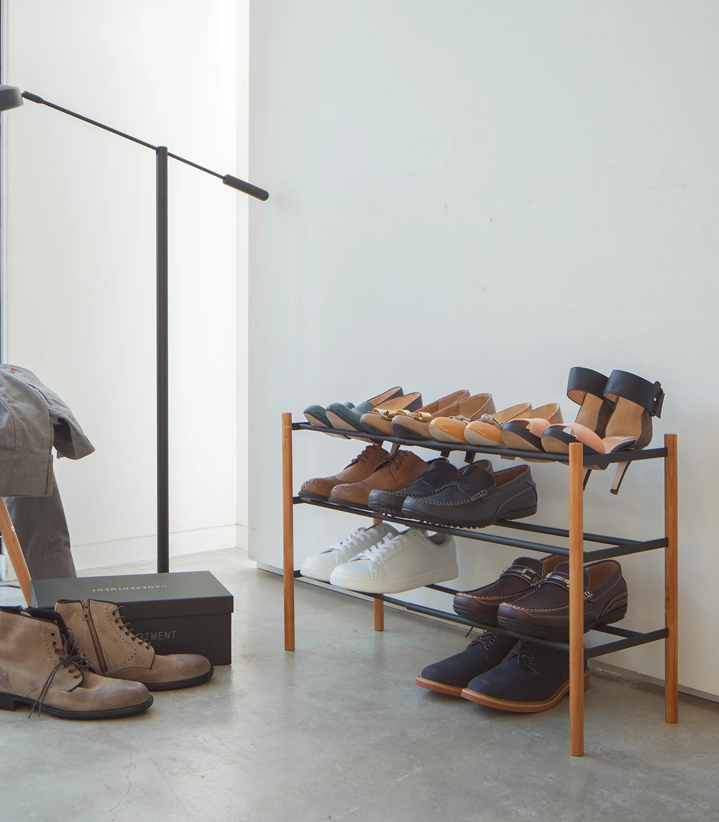 Expandable Shoe Rack (18" H) - Steel + Wood - Image 7