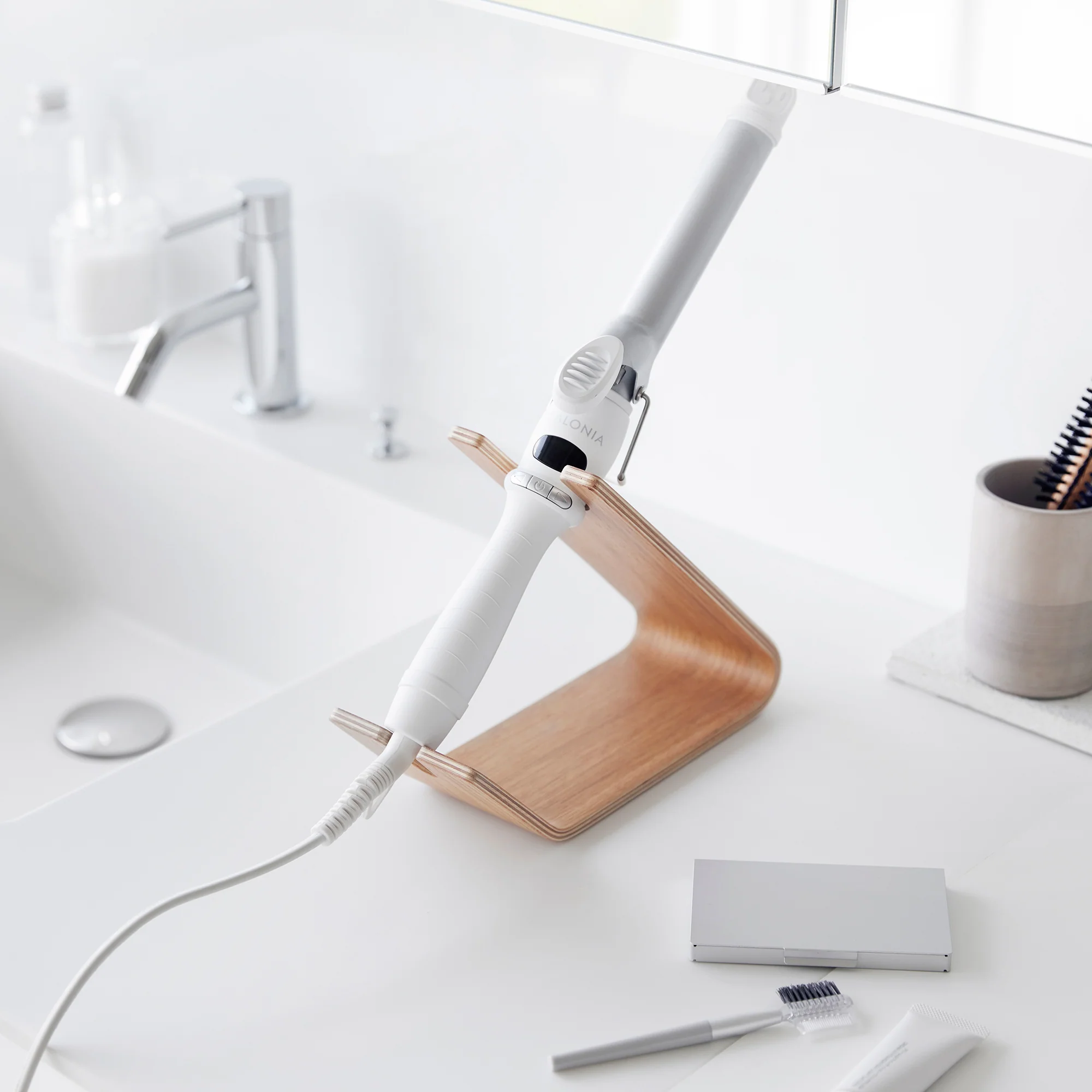 Hair Dryer and Iron Stand - Wood - Image 4