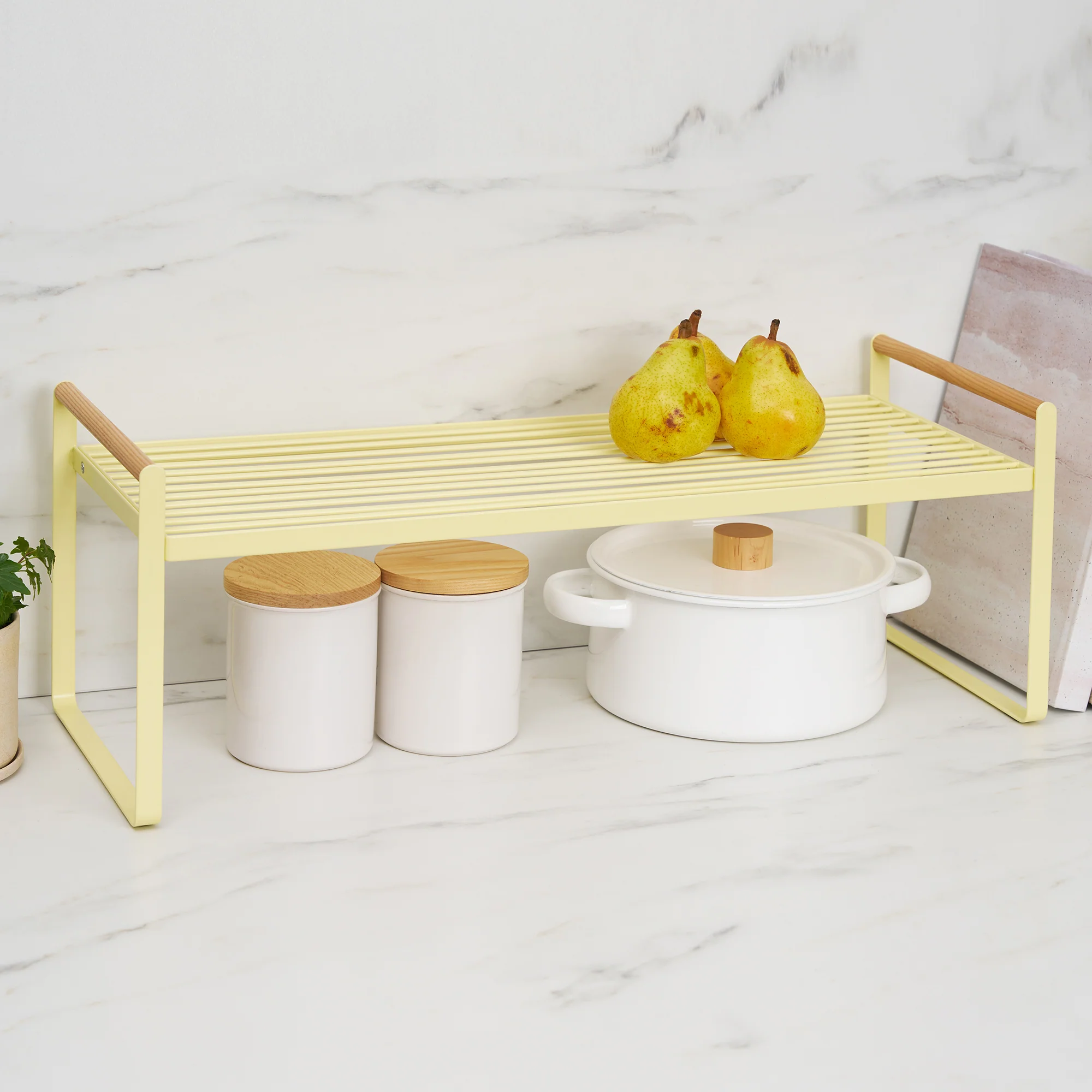 Countertop Wire Shelf - Steel + Wood - Image 2