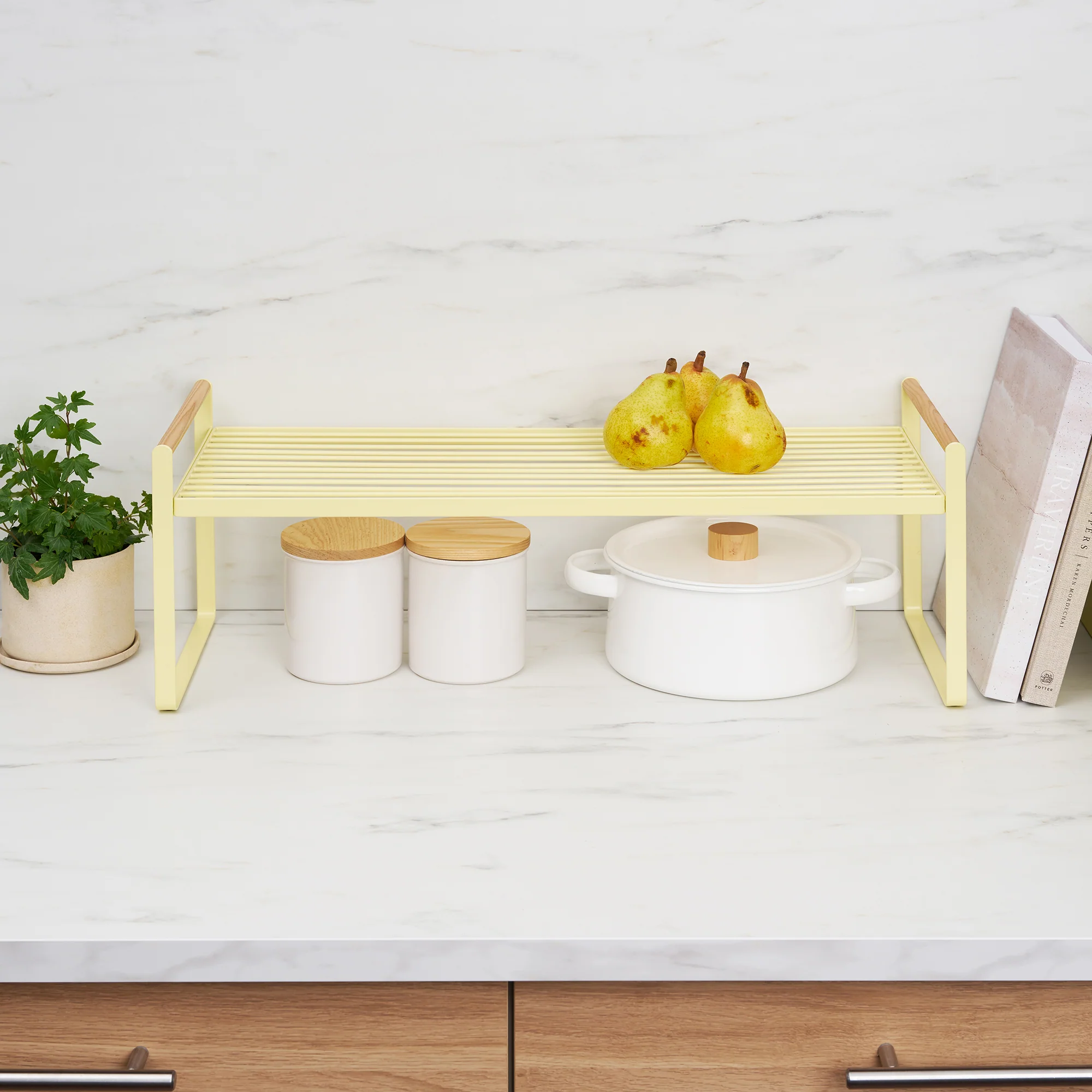 Countertop Wire Shelf - Steel + Wood - Image 4
