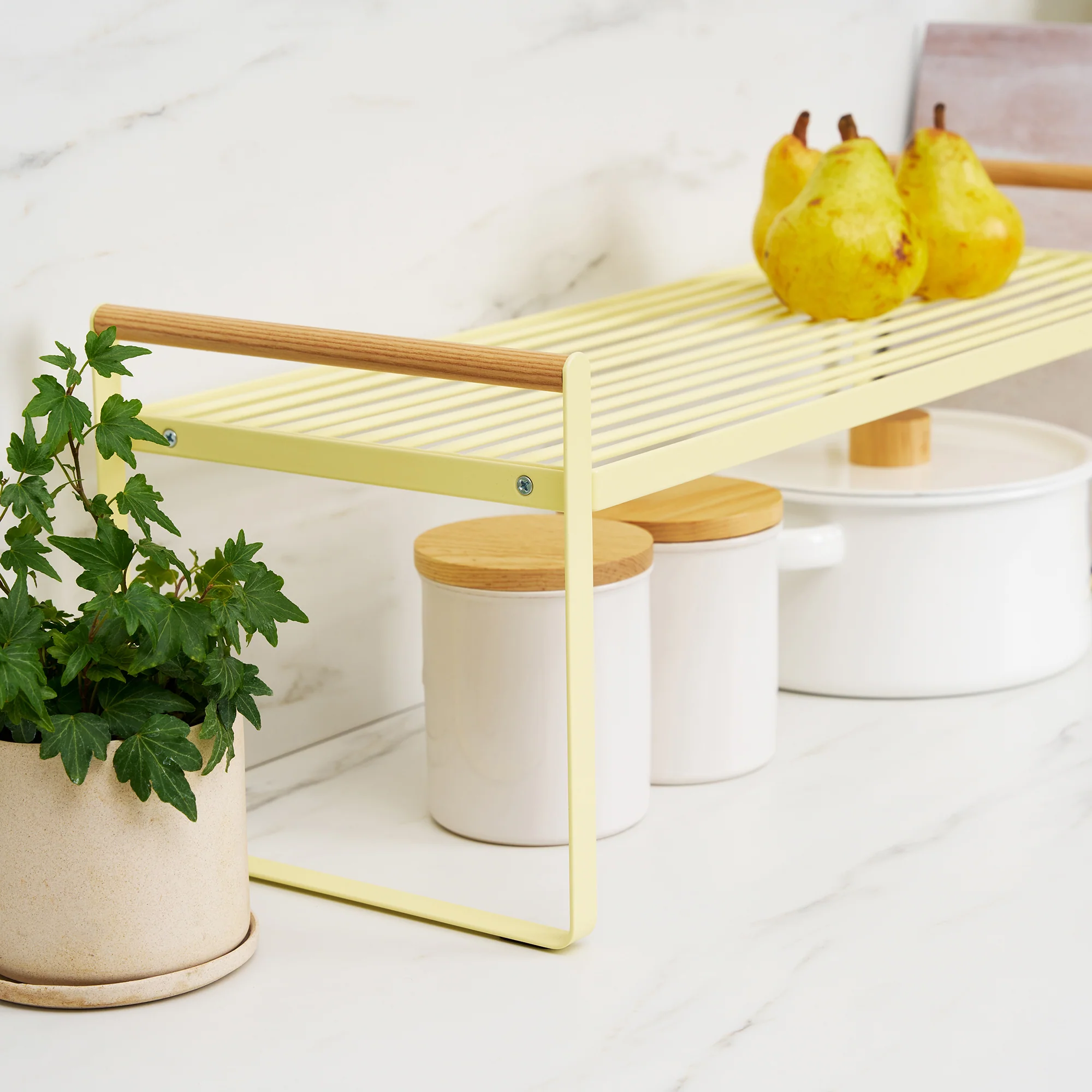 Countertop Wire Shelf - Steel + Wood - Image 5