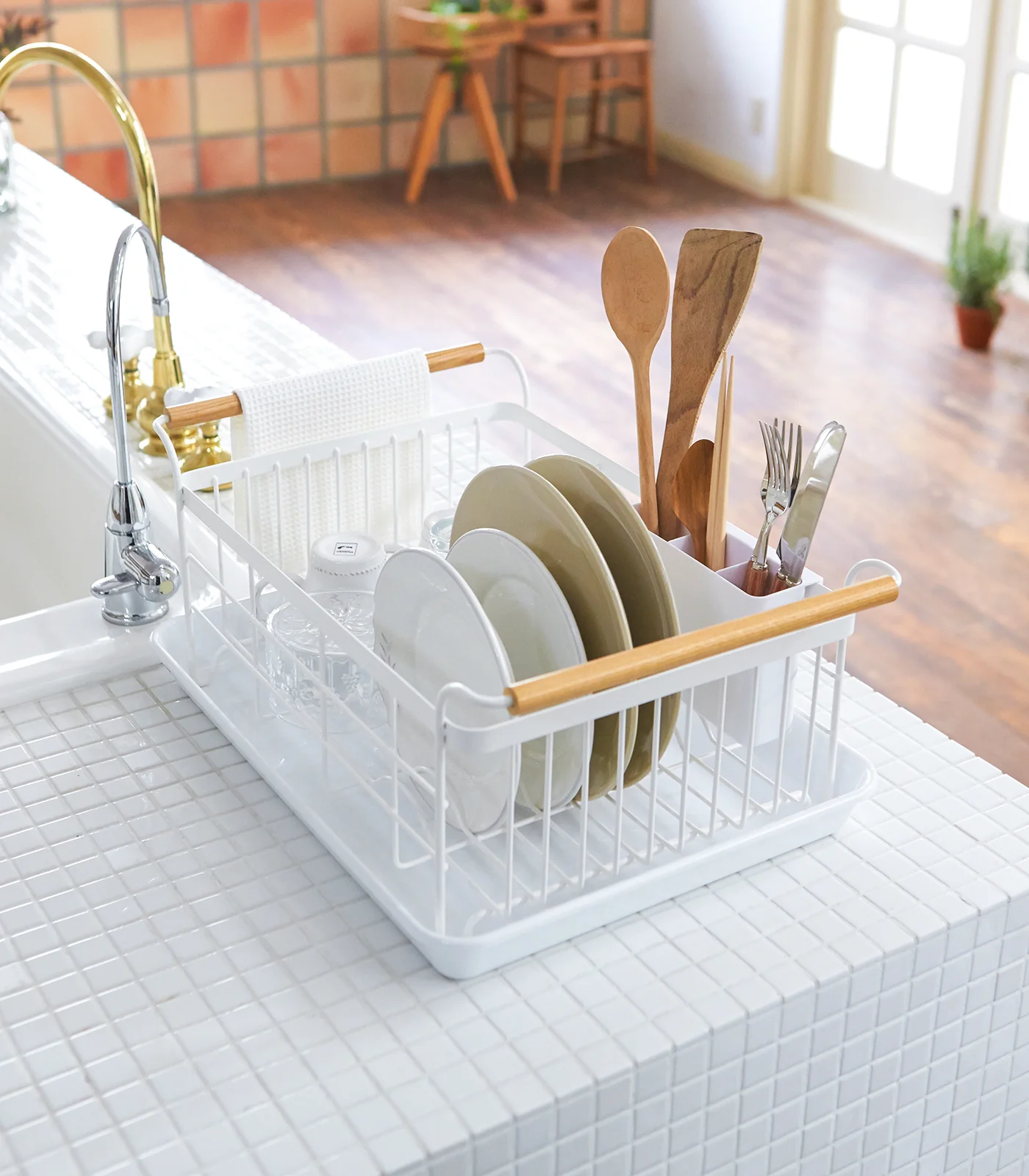 Dish Rack - Steel + Wood - Image 3
