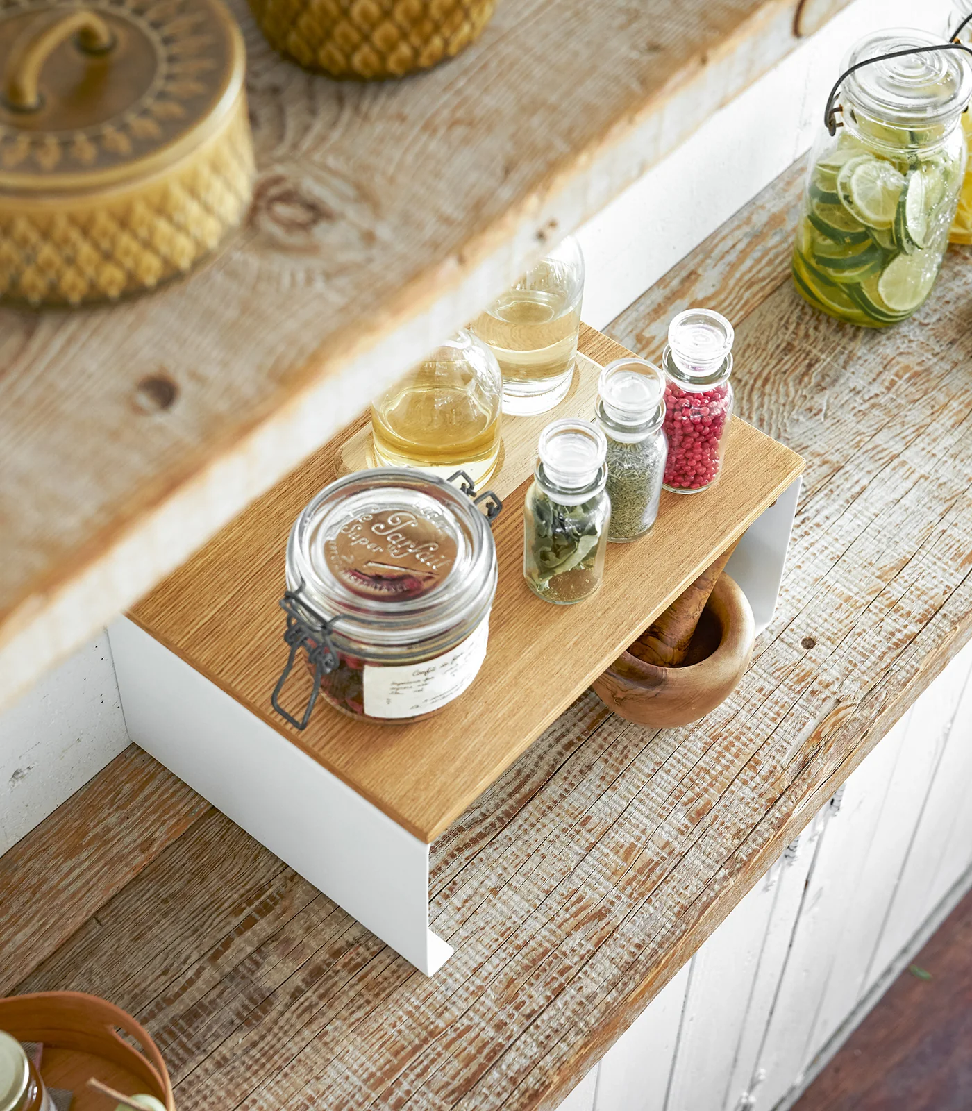 Stackable Countertop Shelf - Two Sizes - Steel + Wood - Image 13