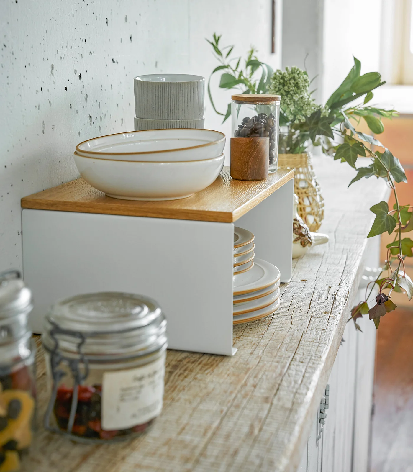 Stackable Countertop Shelf - Two Sizes - Steel + Wood - Image 14