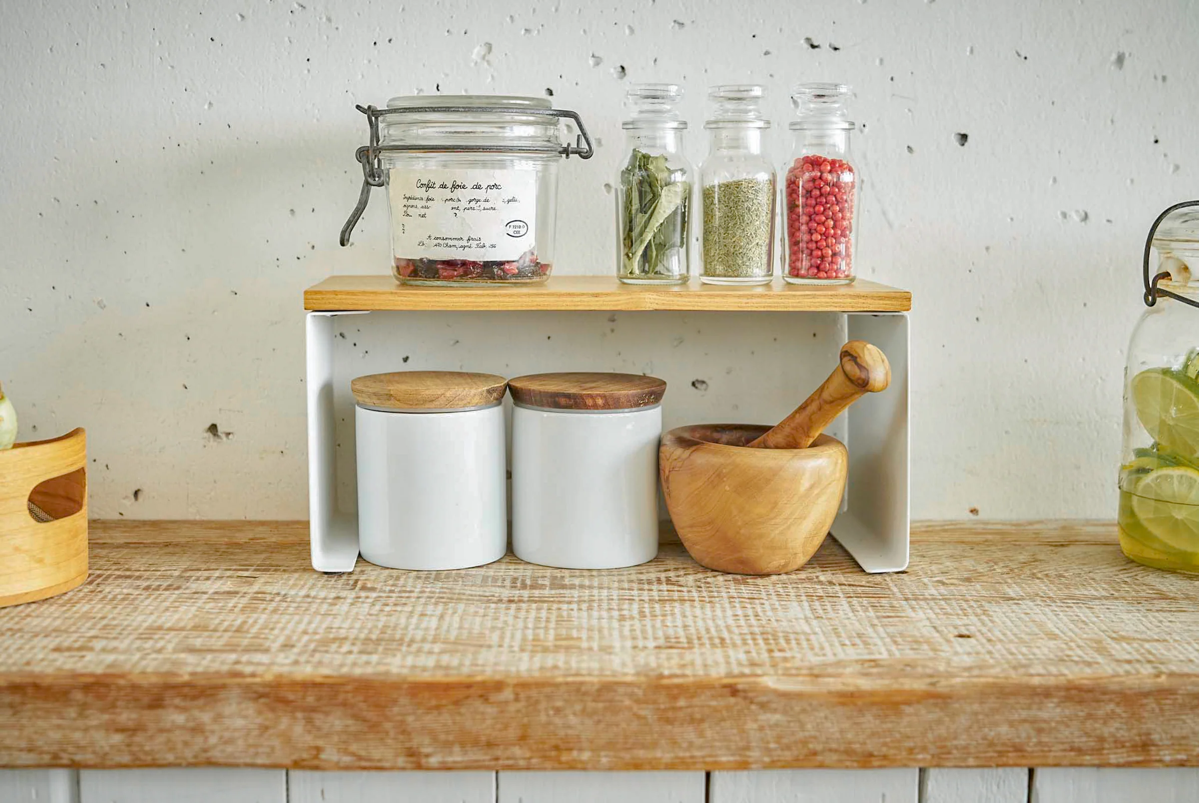 Stackable Countertop Shelf - Two Sizes - Steel + Wood - Image 4