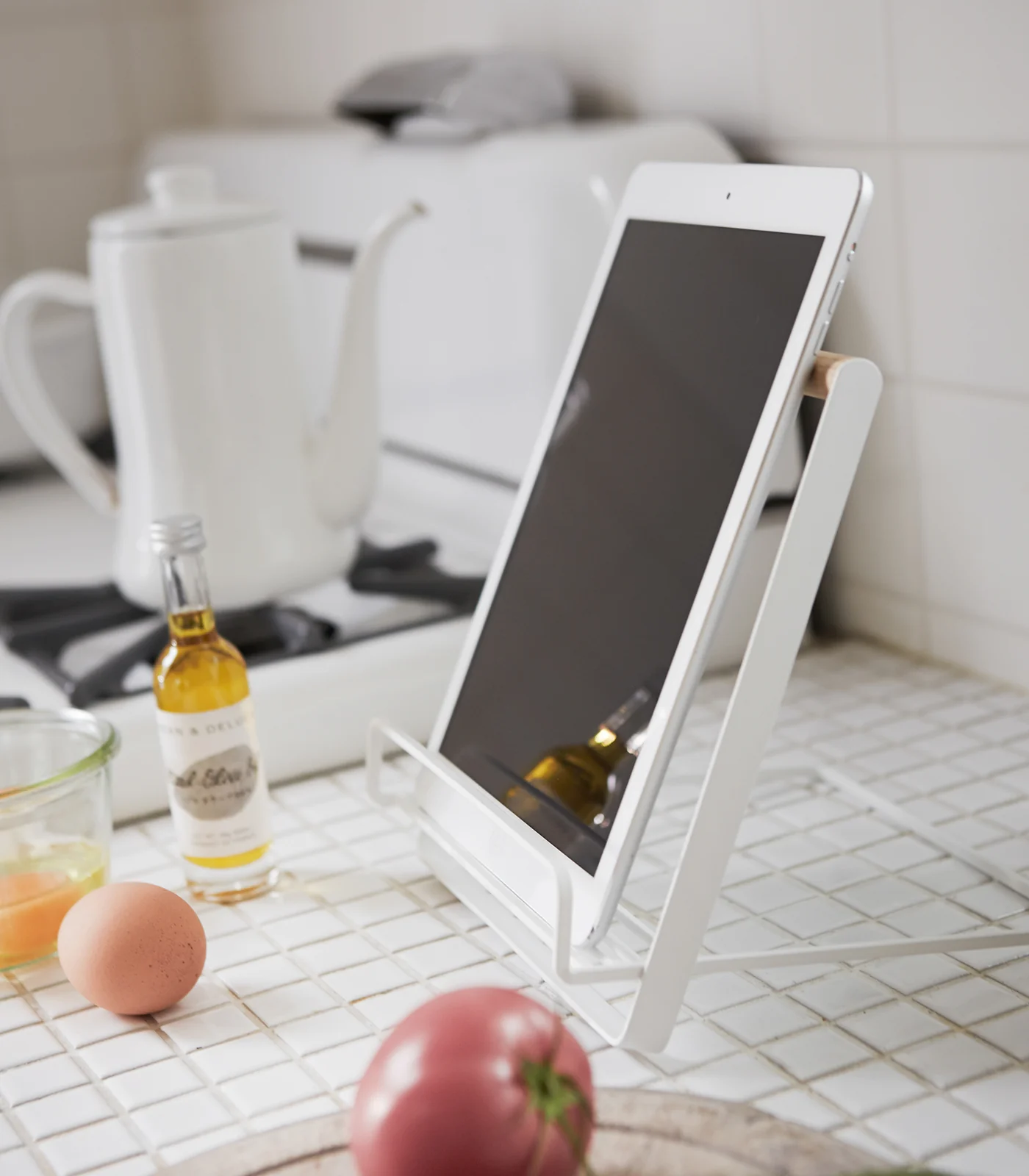 Tablet and Cookbook Stand - Steel + Wood - Image 4