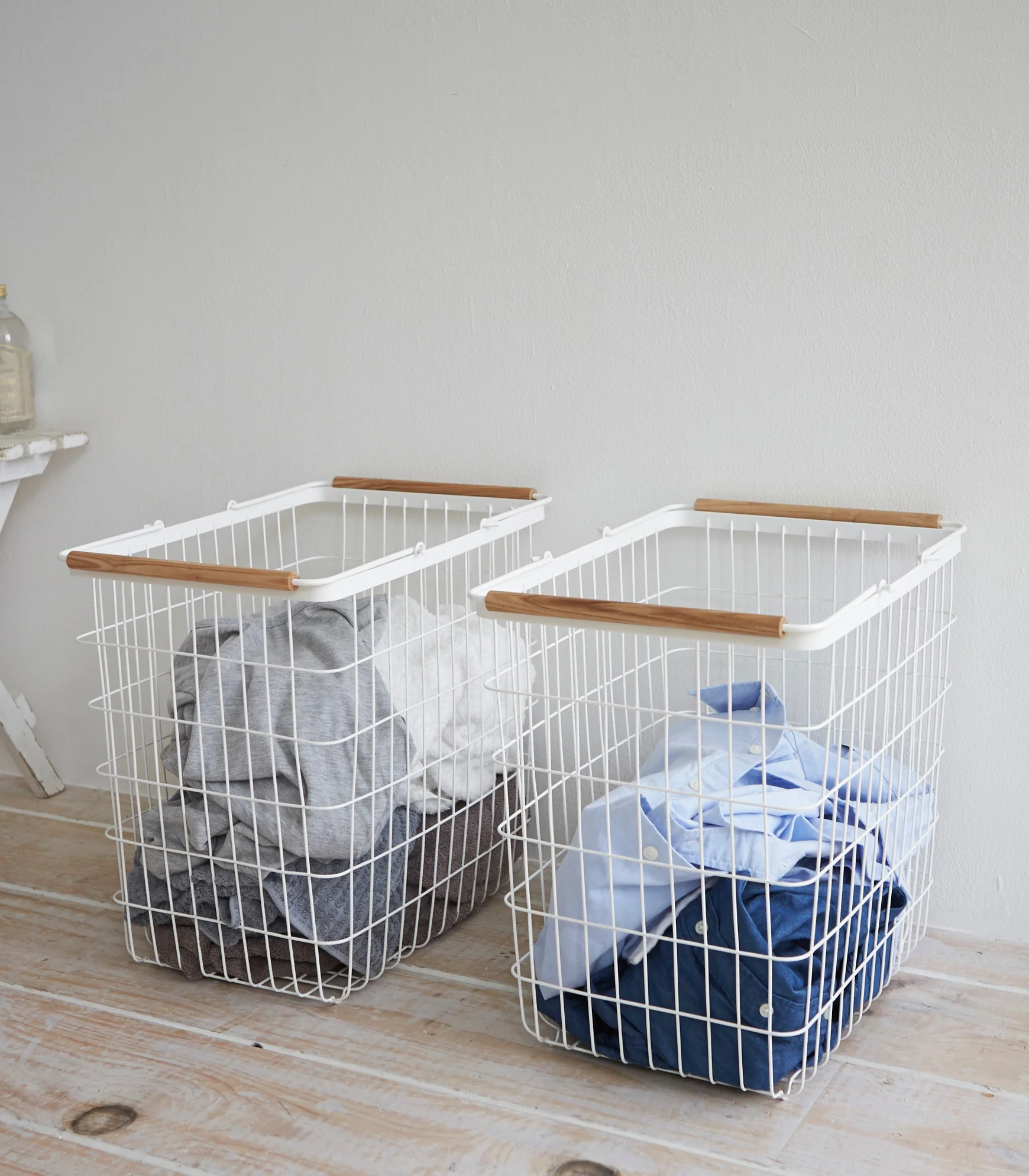 Wire Basket - Two Sizes - Steel + Wood - Image 8
