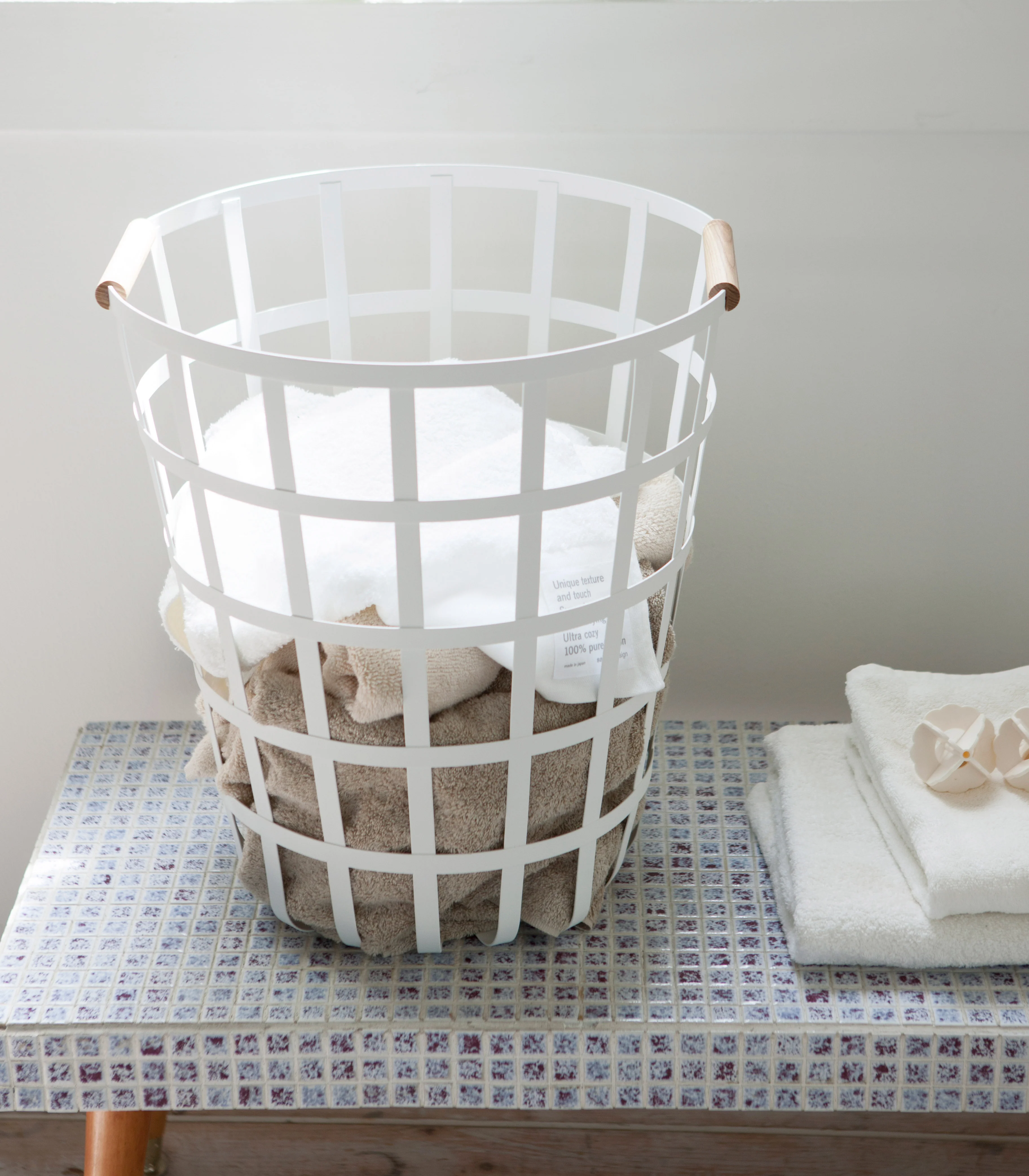 Wire Basket (18" H) - Steel + Wood - Image 6