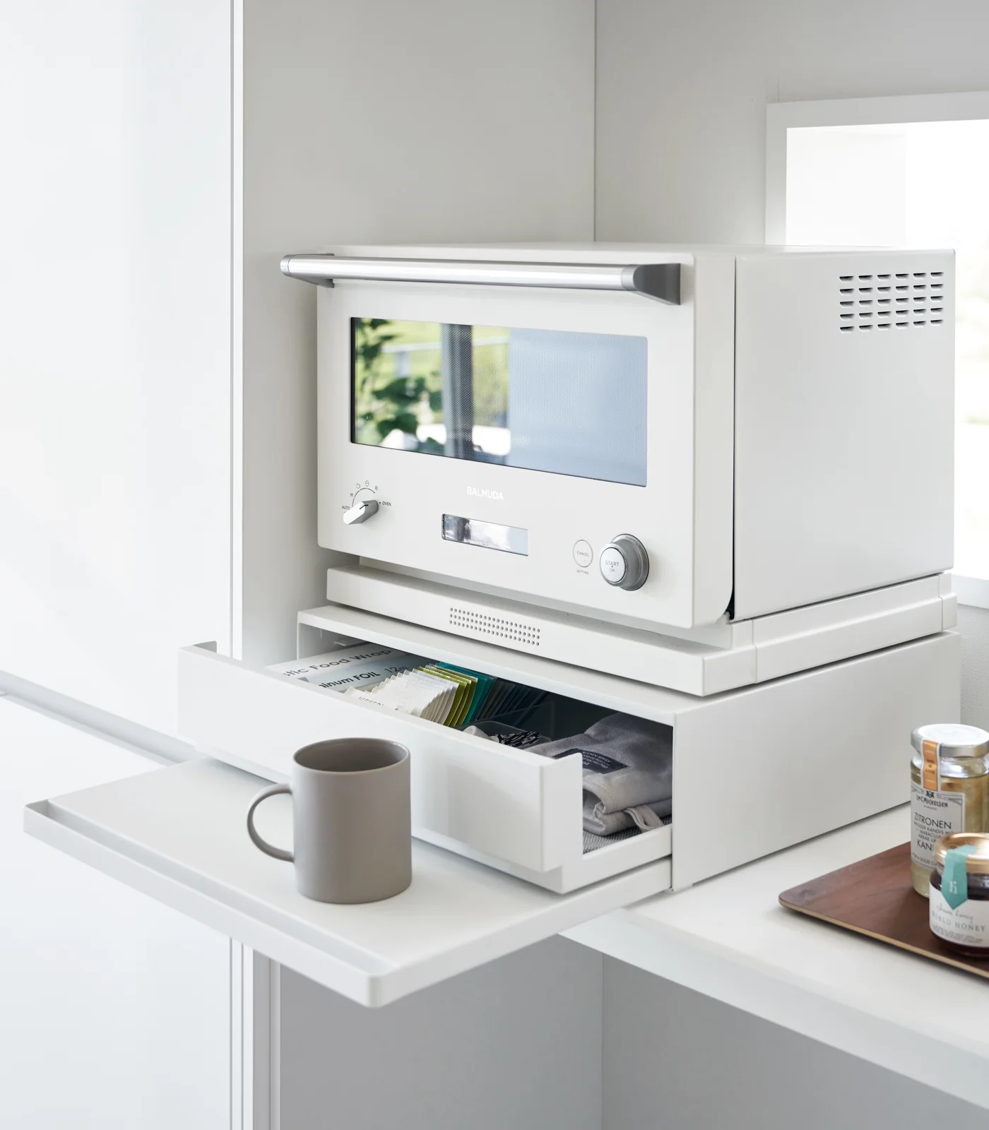 Countertop Drawer with Pull-Out Shelf - Steel - Image 3
