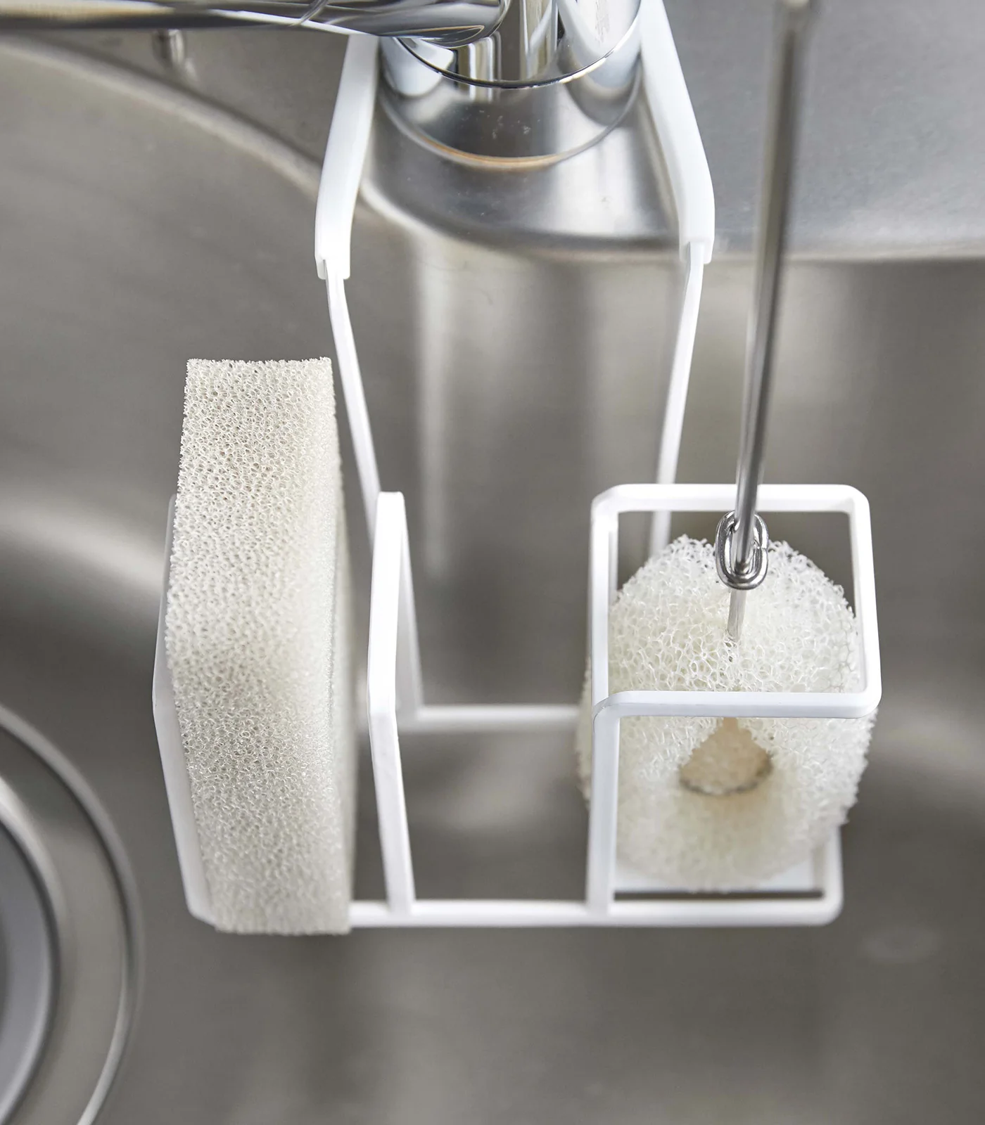 Faucet-Hanging Sponge & Brush Holder - Steel - Image 3