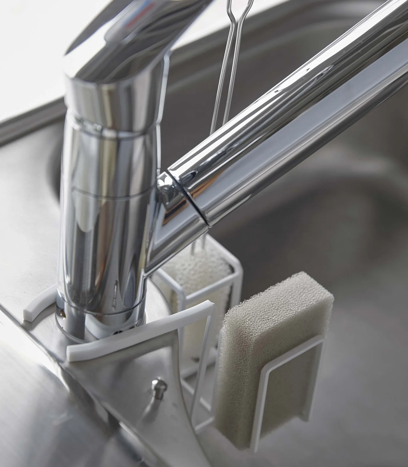Faucet-Hanging Sponge & Brush Holder - Steel - Image 6