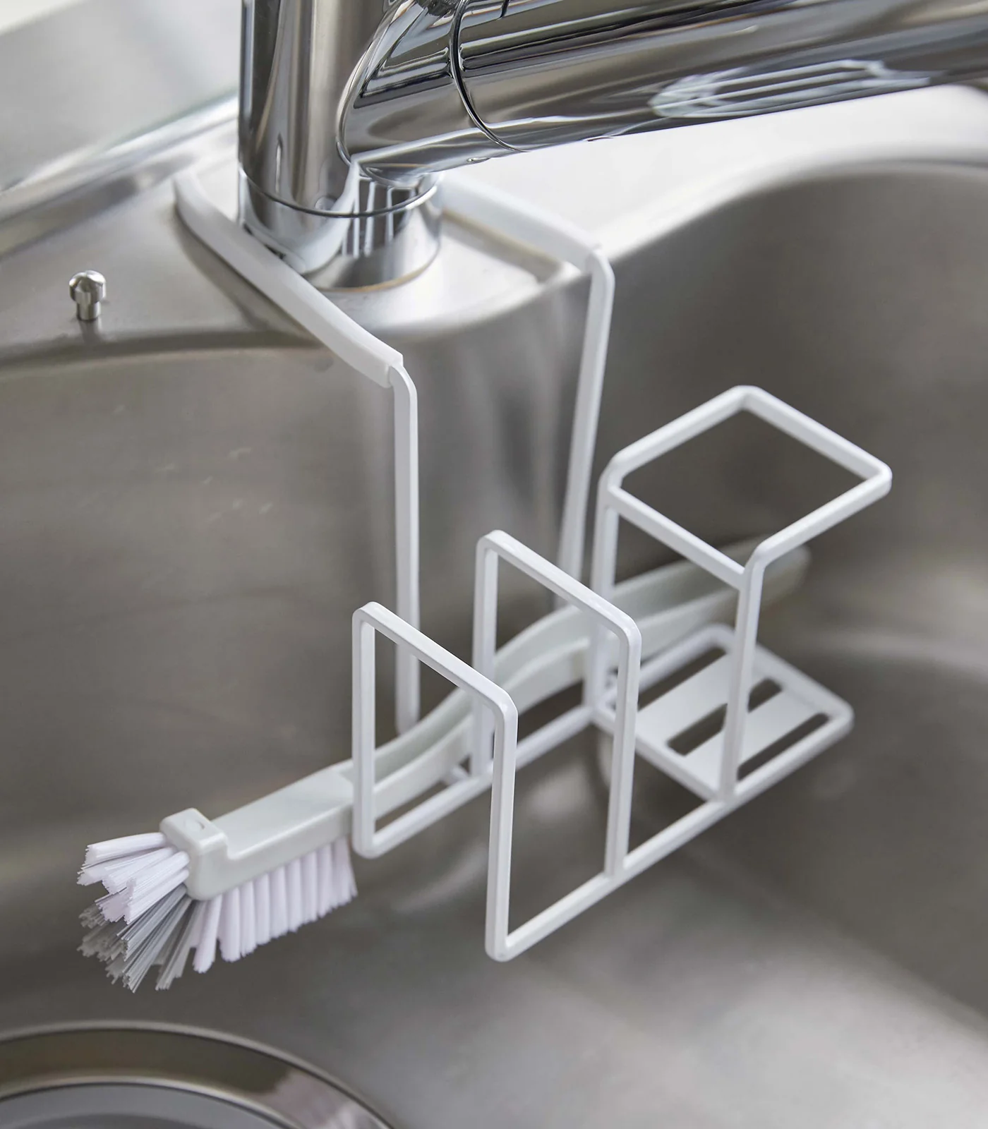 Faucet-Hanging Sponge & Brush Holder - Steel - Image 7