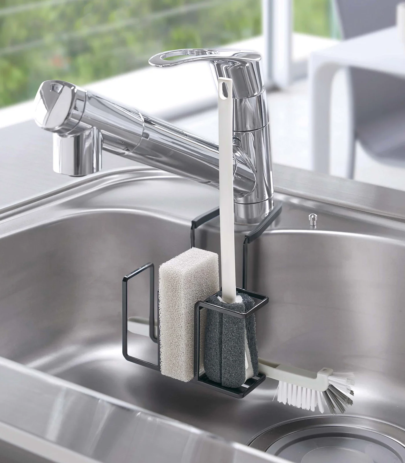 Faucet-Hanging Sponge & Brush Holder - Steel - Image 9