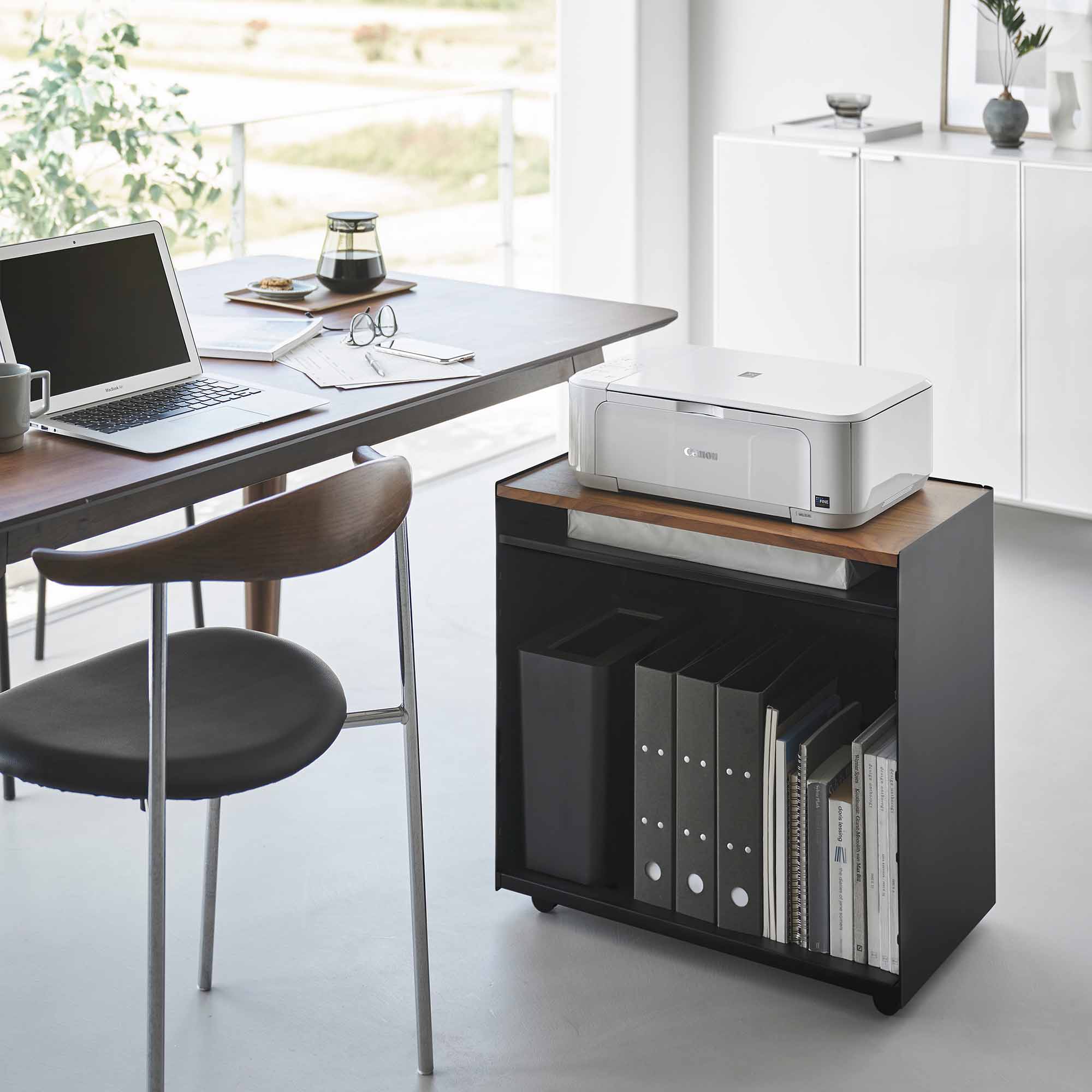 Mobile Hideaway Storage Cart (23" H) - Steel + Wood - Image 11