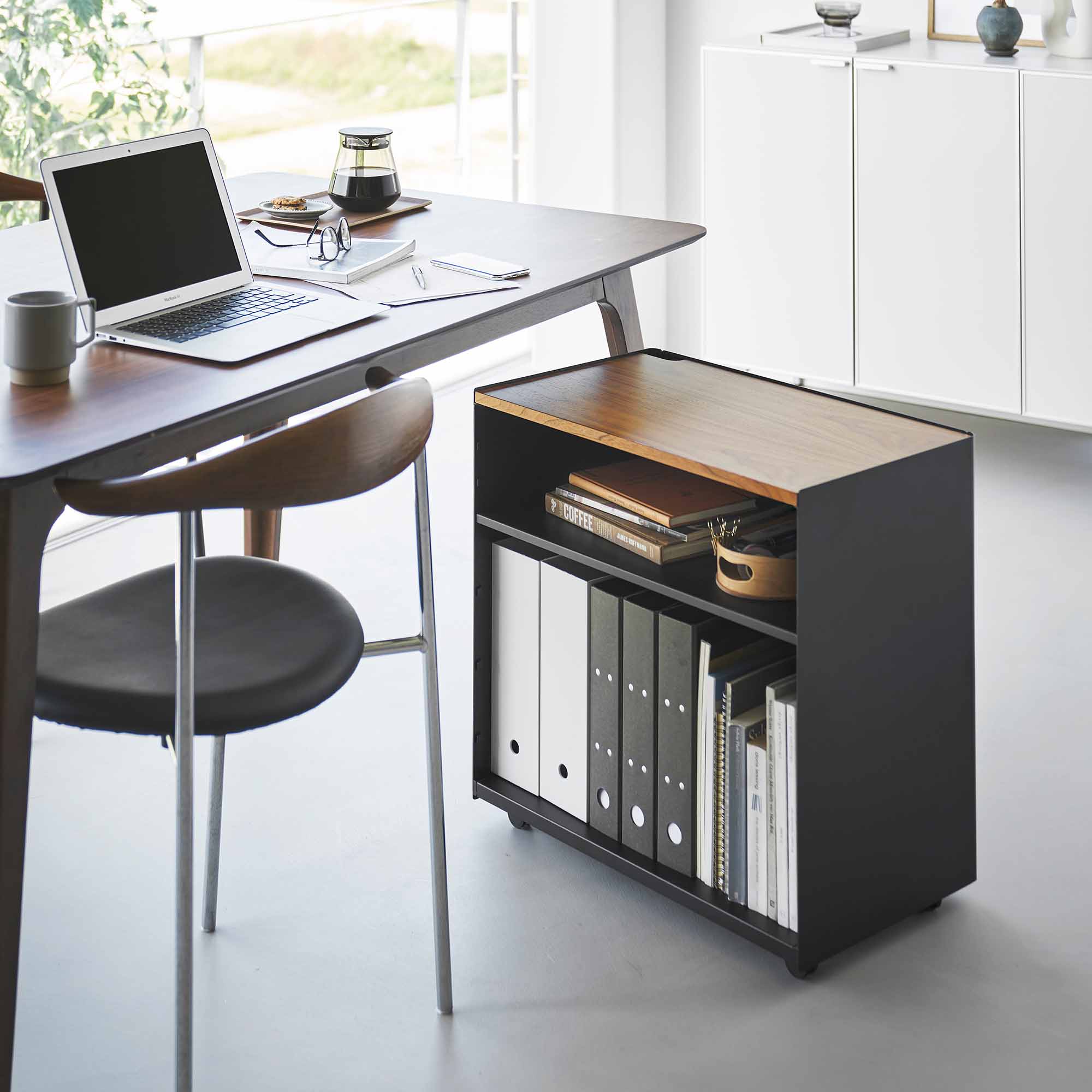 Mobile Hideaway Storage Cart (23" H) - Steel + Wood - Image 12