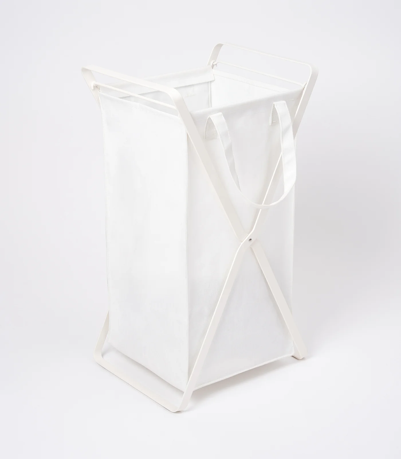 Laundry Hamper with Cotton Liner - Two Sizes - Steel + Cotton