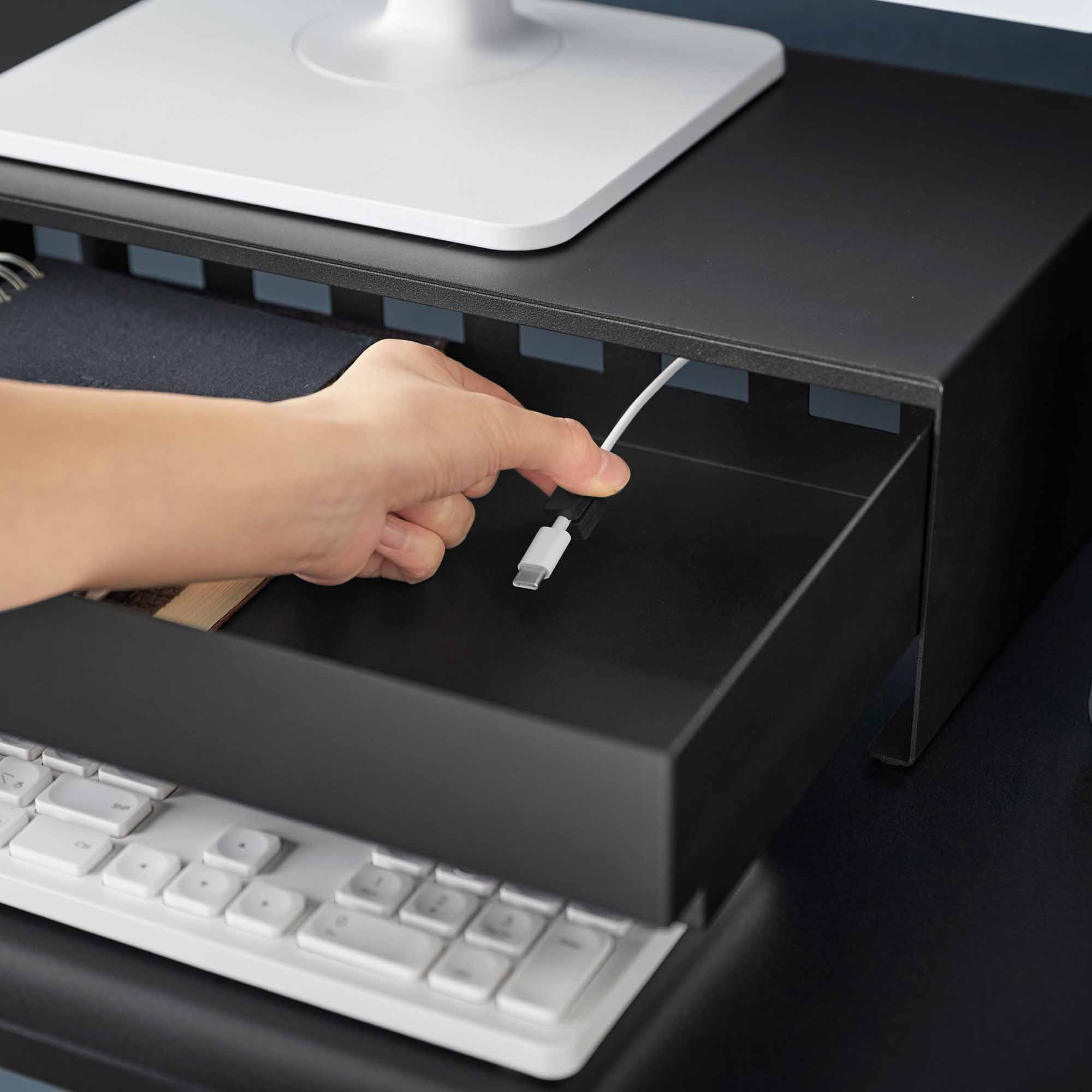 Monitor Stand With Drawer - Steel - Image 11