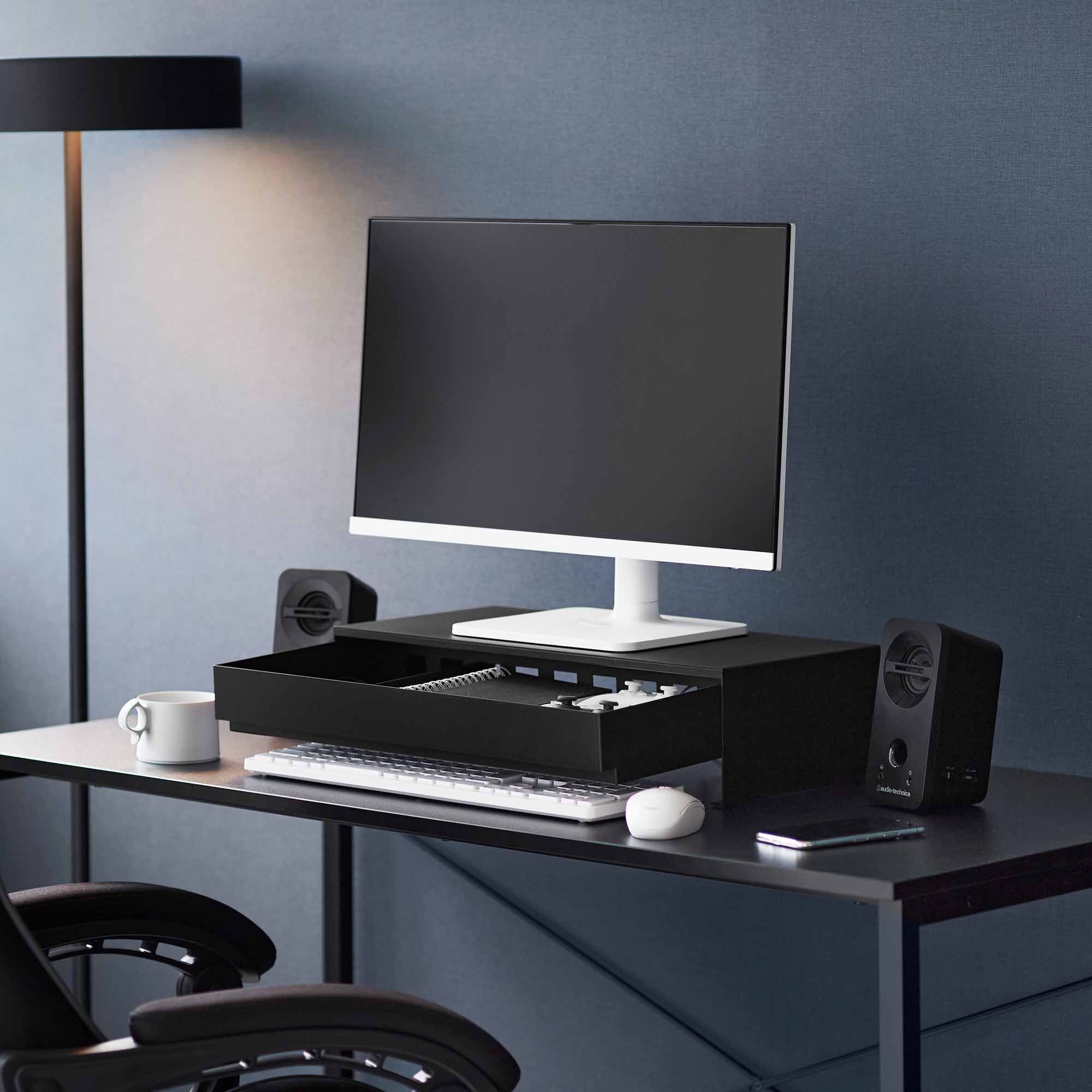 Monitor Stand With Drawer - Steel - Image 12
