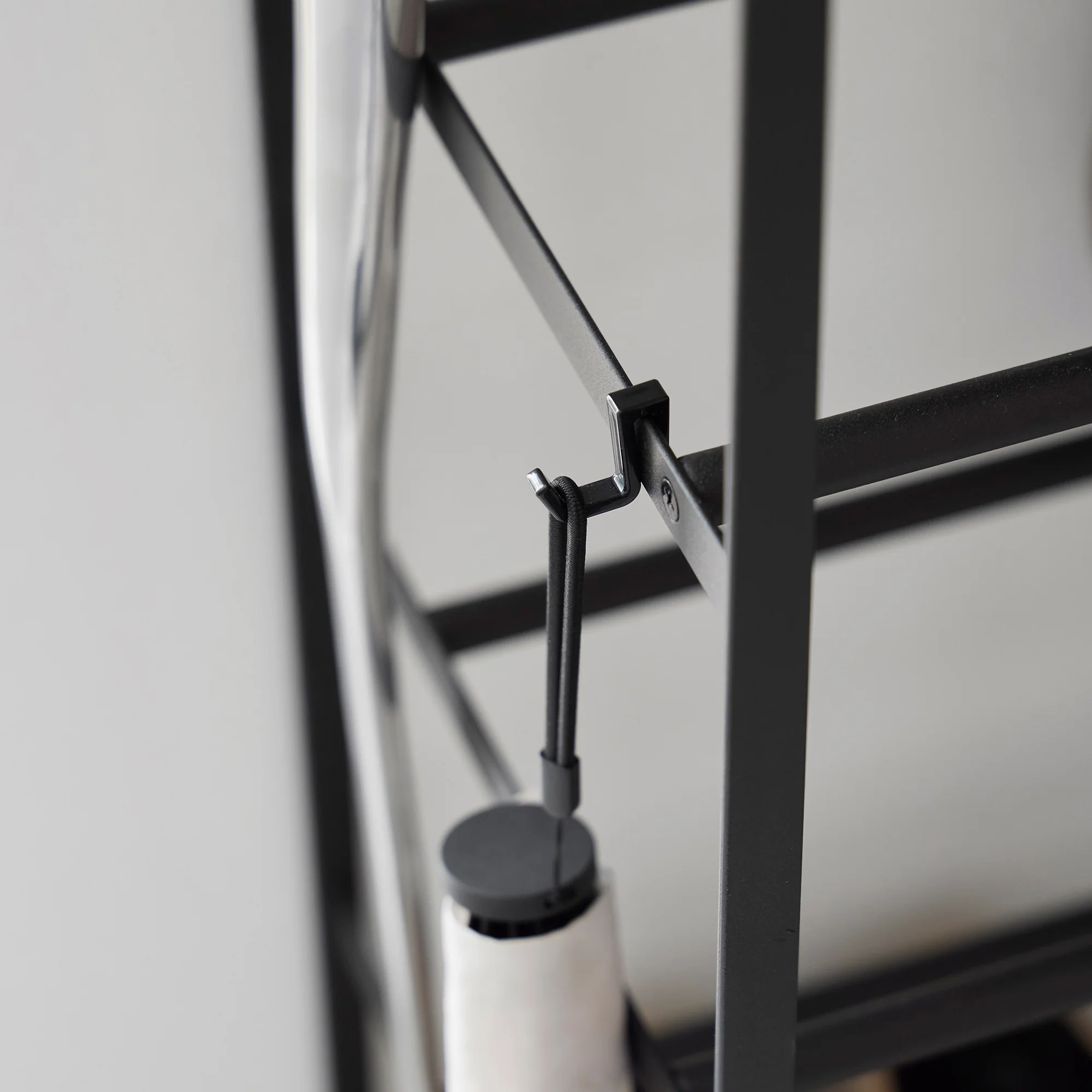 Rolling Five-Tier Shoe Rack (34.25" H) - Steel + Wood - Image 15