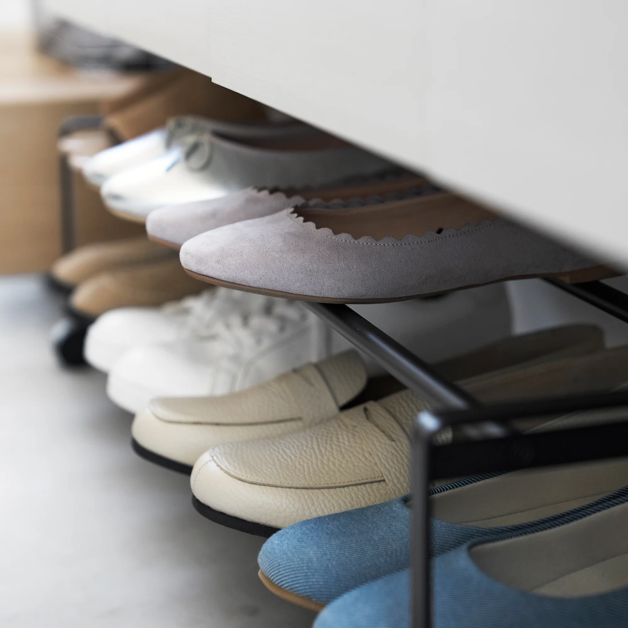 Two-Tier Rolling Shoe Rack (" H) - Steel - Image 13