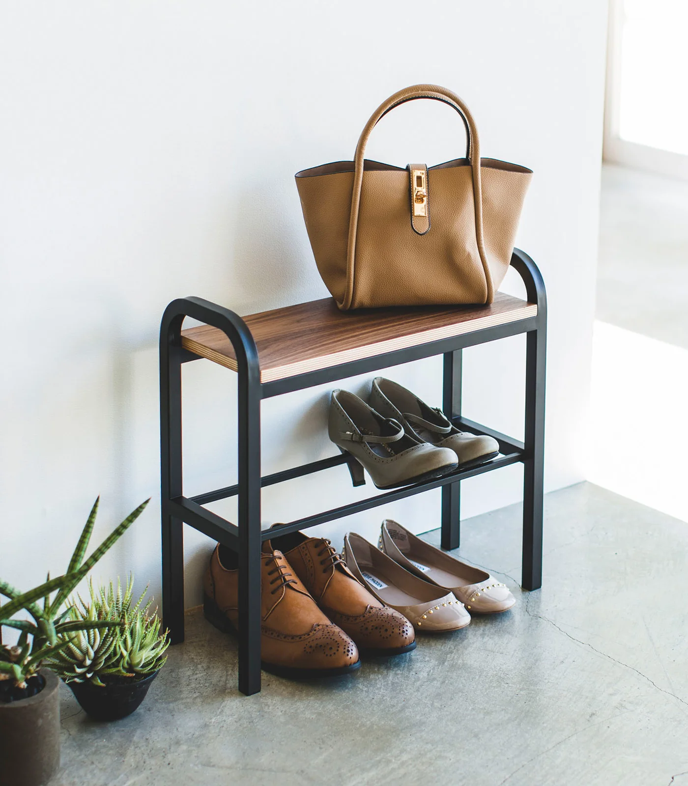 Shoe Organizer & Bench (18" H) - Steel + Wood - Image 10