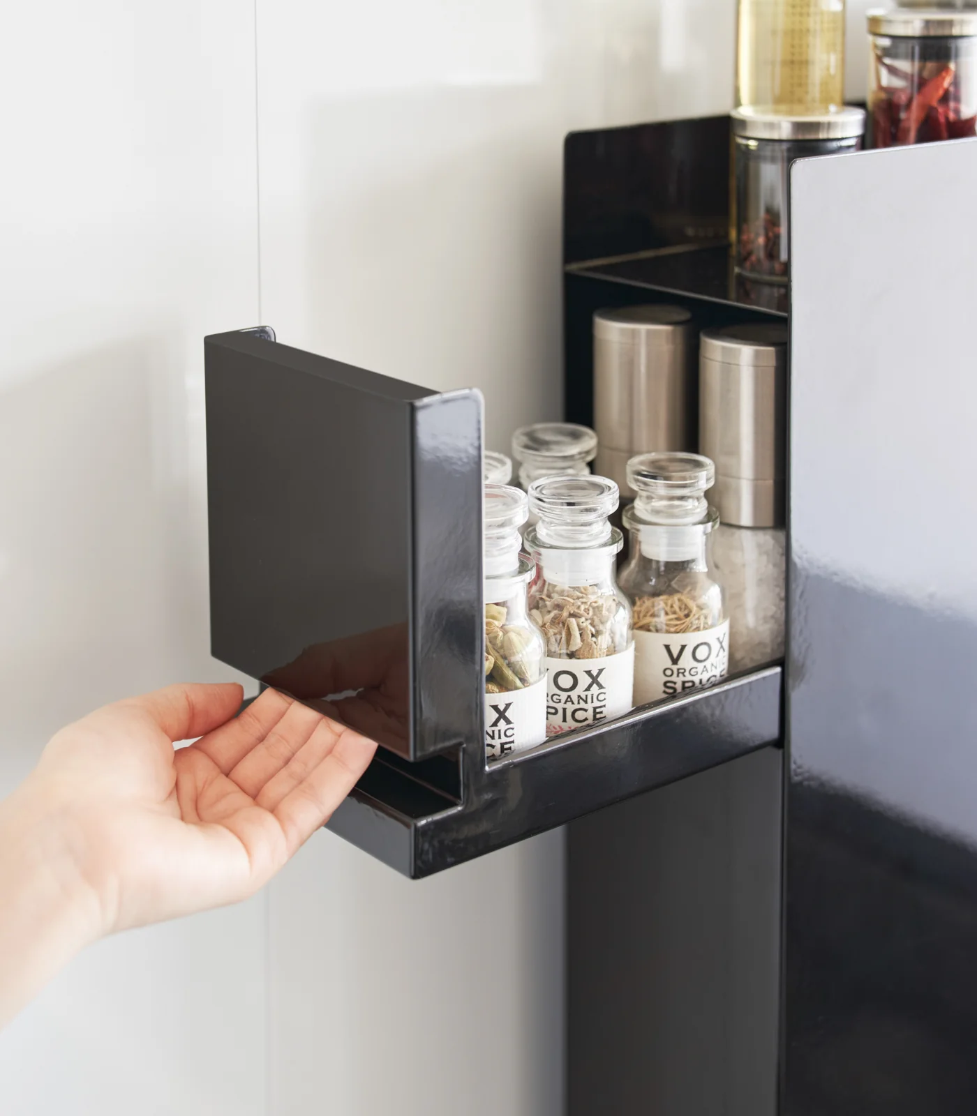 Two-Tier Sliding Drawer Seasoning Rack - Steel - Image 14